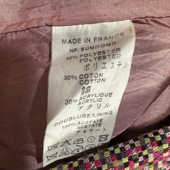 Dana Hall  Skirt Womens 8 Pencil Lined Back Zip Cotton Blend Multicolor Check - Picture 3 of 5